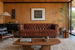 Vintage Brown Leather Chesterfield Sofa, 1960s