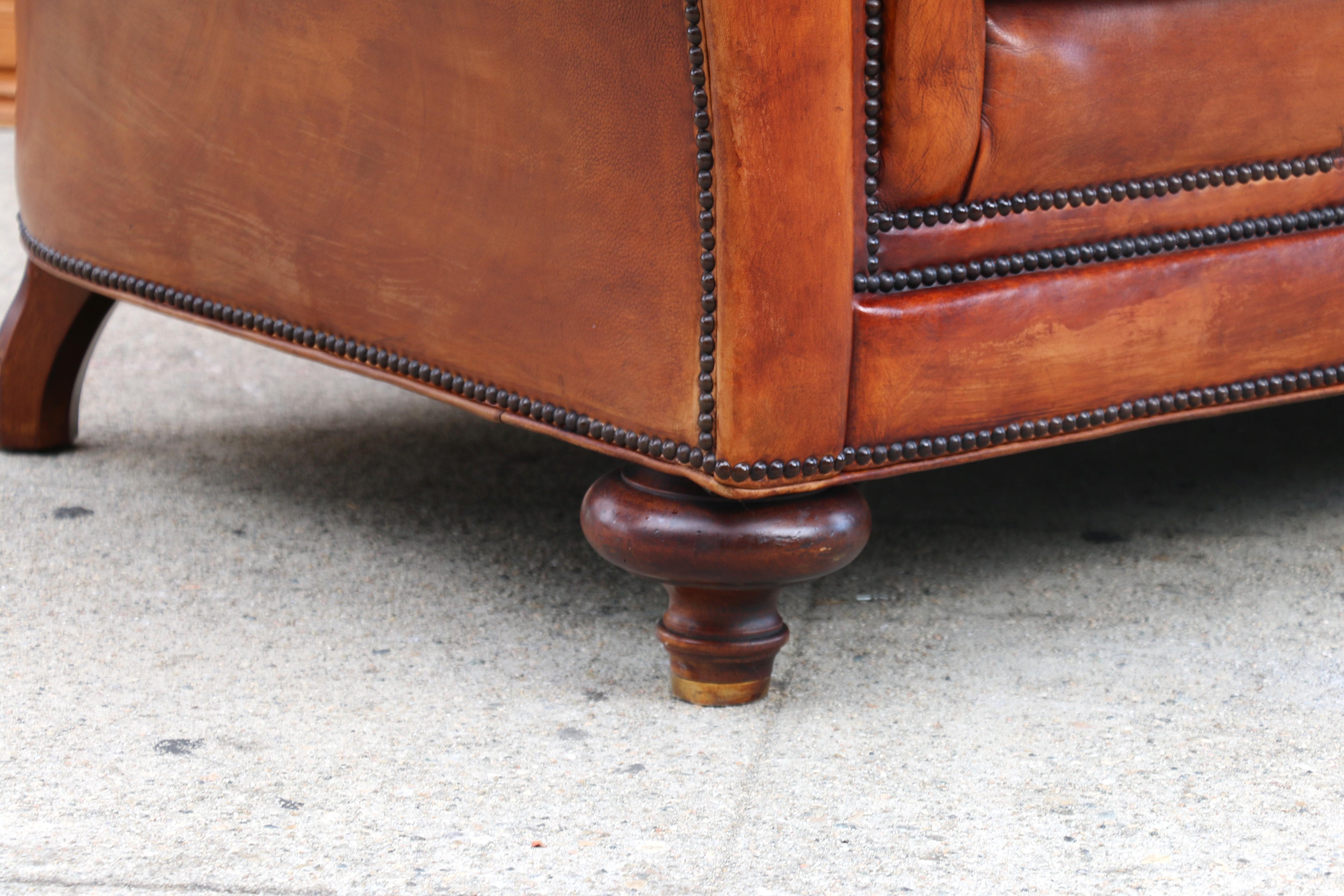Vintage Brown Leder Chesterfield Sofa von Baker Möbel, CIRCA 1950's im Angebot 6