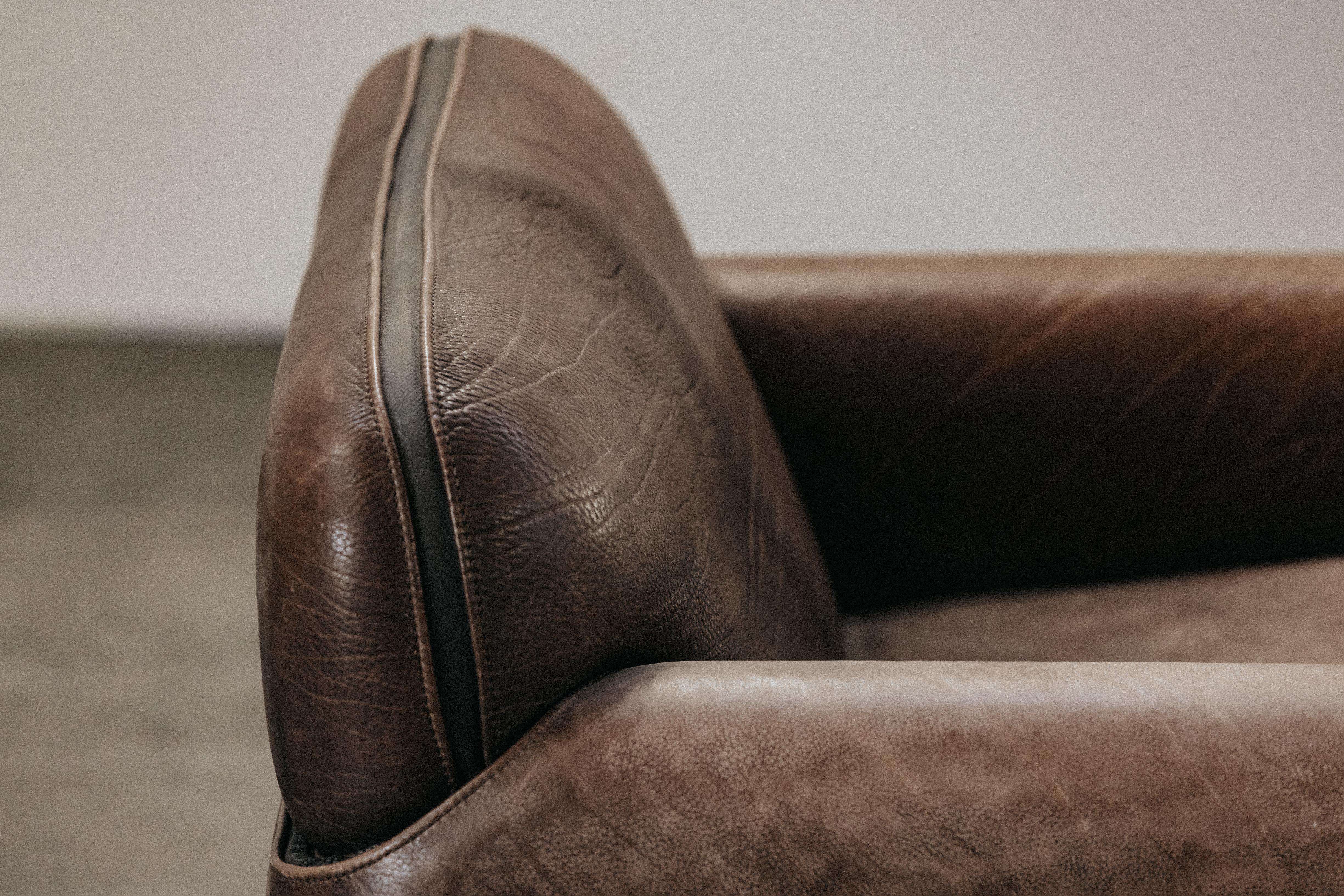 Late 20th Century Vintage Brown Leather De Sede DS125 Lounge Chair From Switzerland, Circa 1970