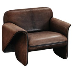 Vintage Brown Leather De Sede DS125 Lounge Chair From Switzerland, Circa 1970