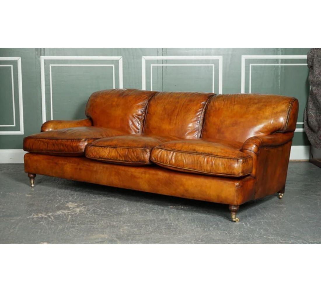 vintage look leather sofa