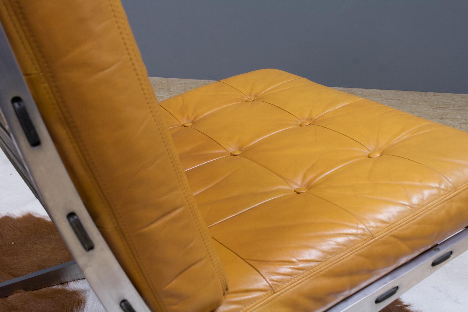Vintage Brown Leather Lounge Chair Caravalle by Paul Leidersdorff, Denmark, 1965 In Good Condition For Sale In Beek en Donk, NL