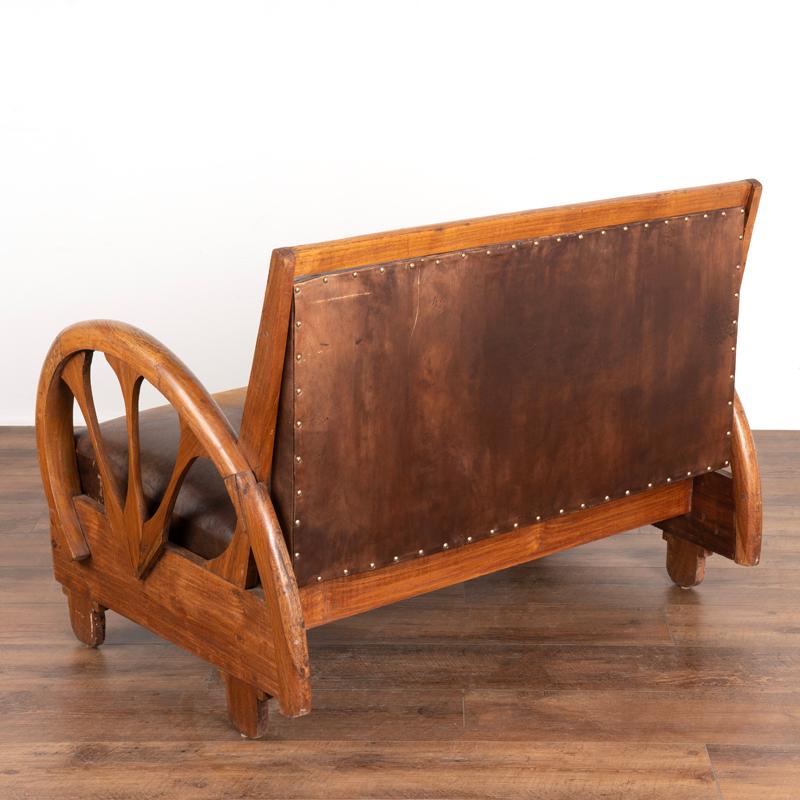 20th Century Vintage Brown Leather Loveseat and Pair of Arm Chairs, Set of 3 from Denmark