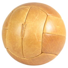Retro Brown Leather Medicine Ball - 2, 5kg - 1960s 
