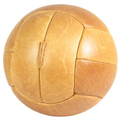 Ballon de médecine en cuir Brown - 2, 5kg - 1960s