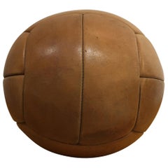 Balón medicinal vintage de cuero marrón, 3 kg, años 30