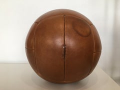 Balón medicinal vintage de cuero marrón, 5 kg, años 30