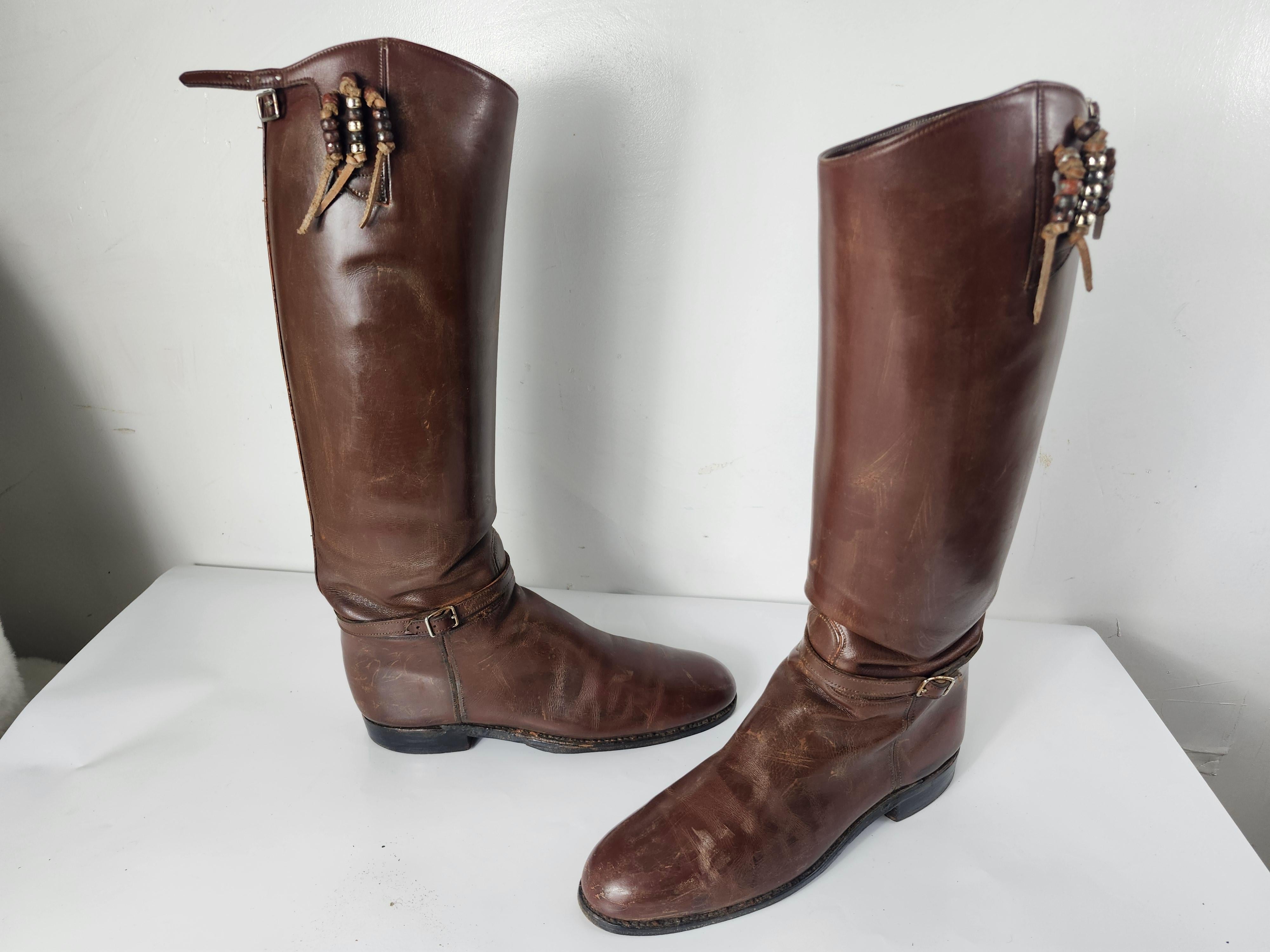 Vintage Brown Leather Riding Boots by Dehners For Sale 3