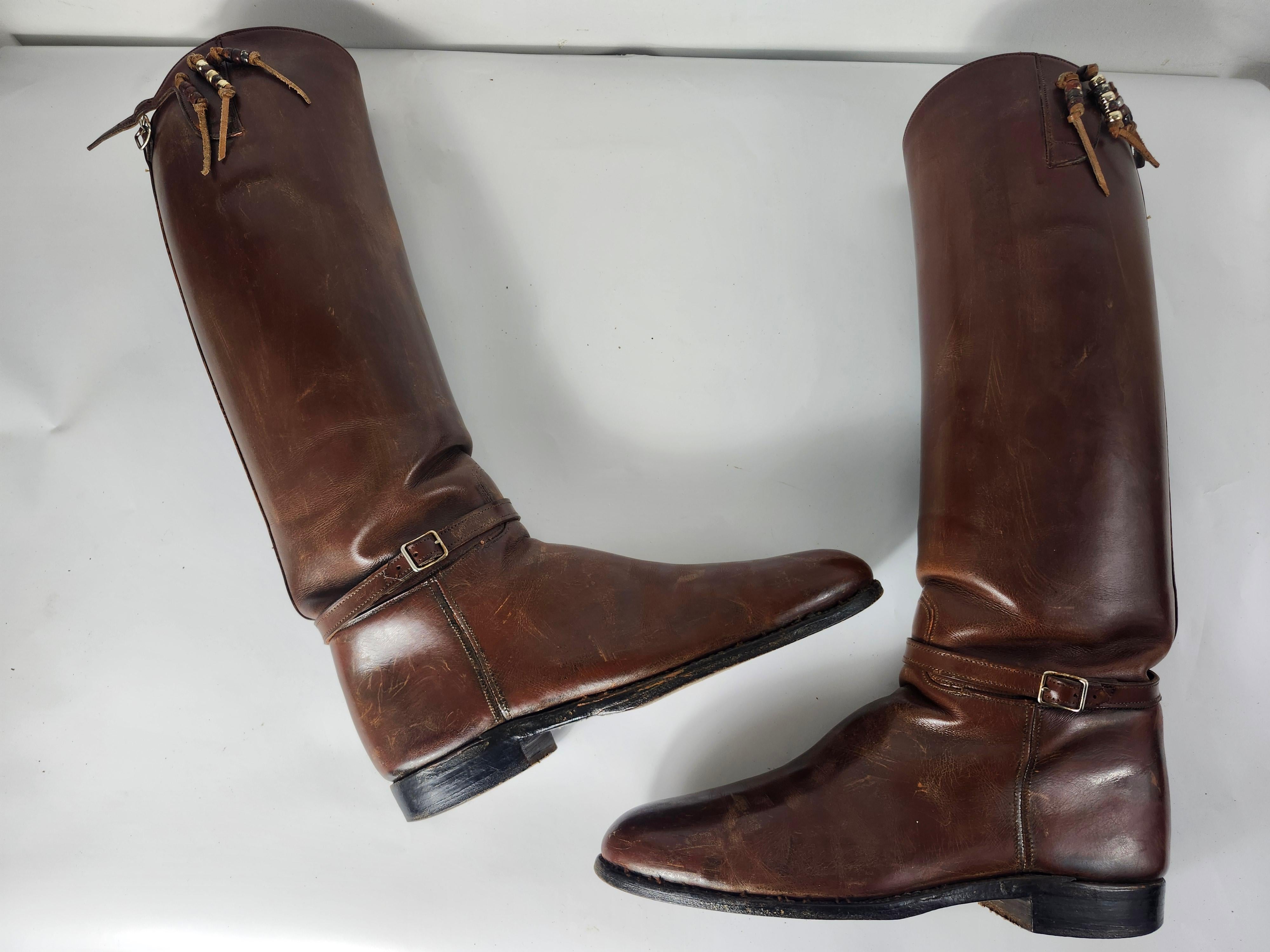 Vintage Brown Leather Riding Boots by Dehners For Sale 4