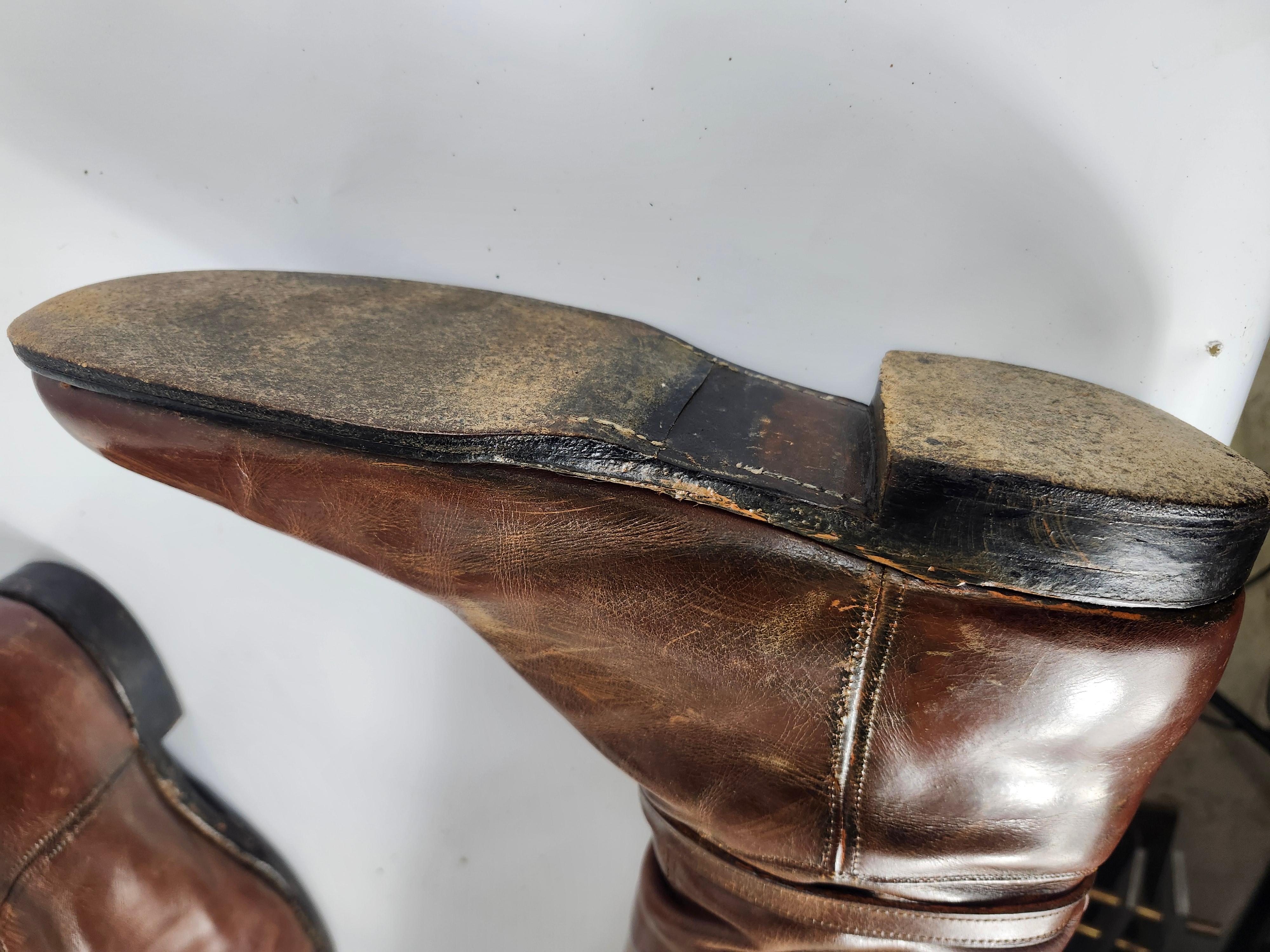 Vintage Brown Leather Riding Boots by Dehners In Good Condition For Sale In Port Jervis, NY
