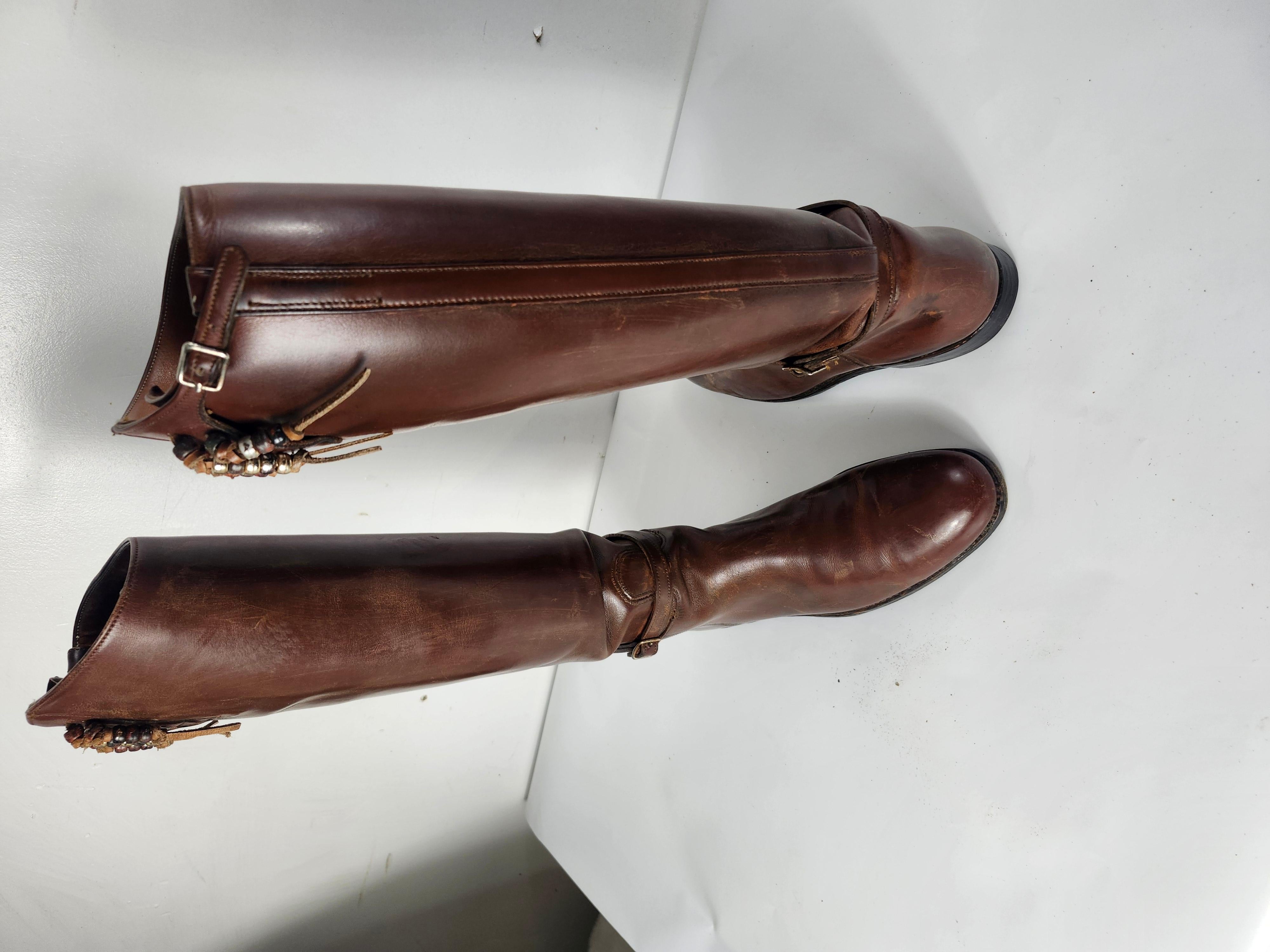 Vintage Brown Leather Riding Boots by Dehners For Sale 2