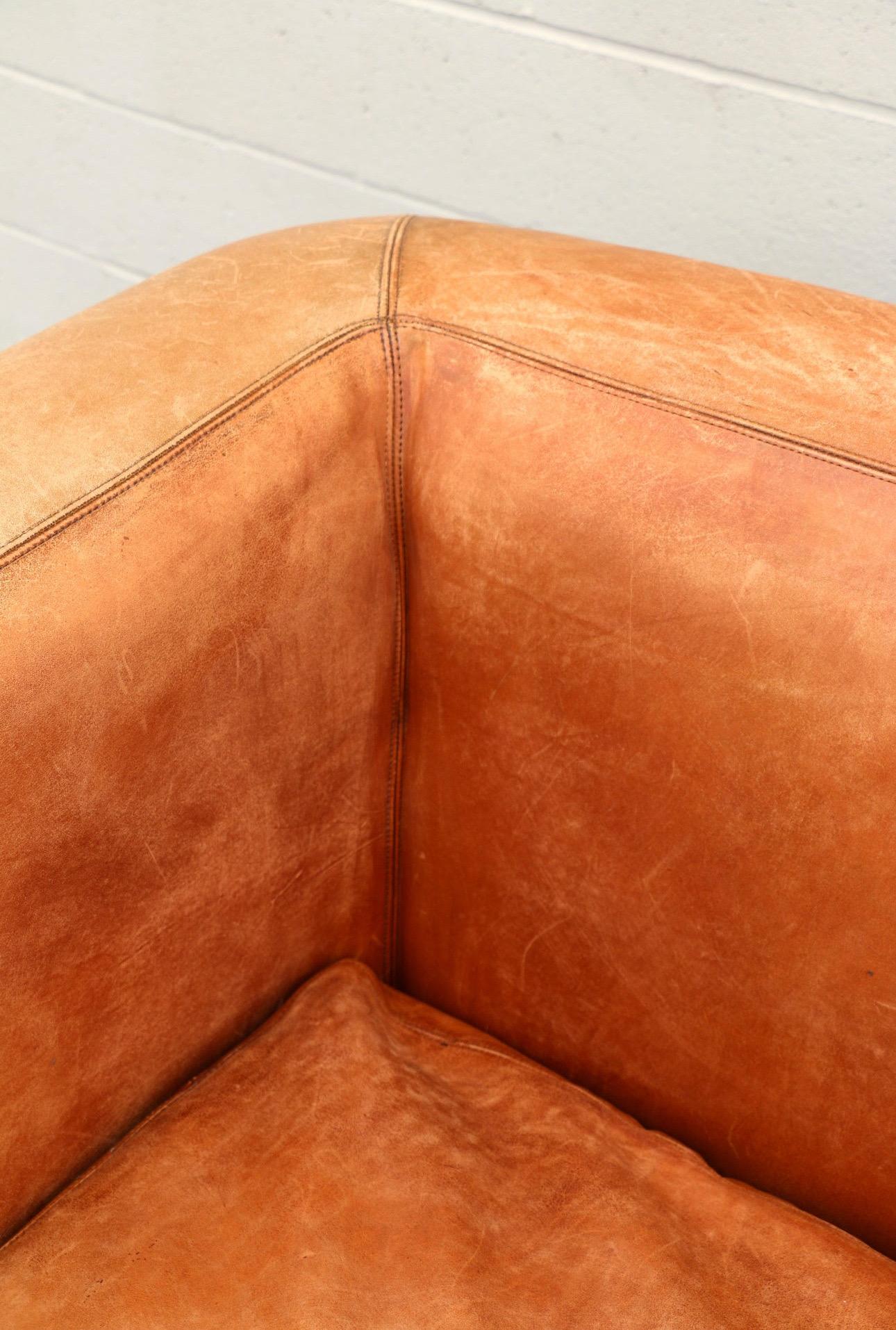Vintage Brown Leather Sofa by Ralph Lauren for Henredon Furniture Ind., Inc. 1