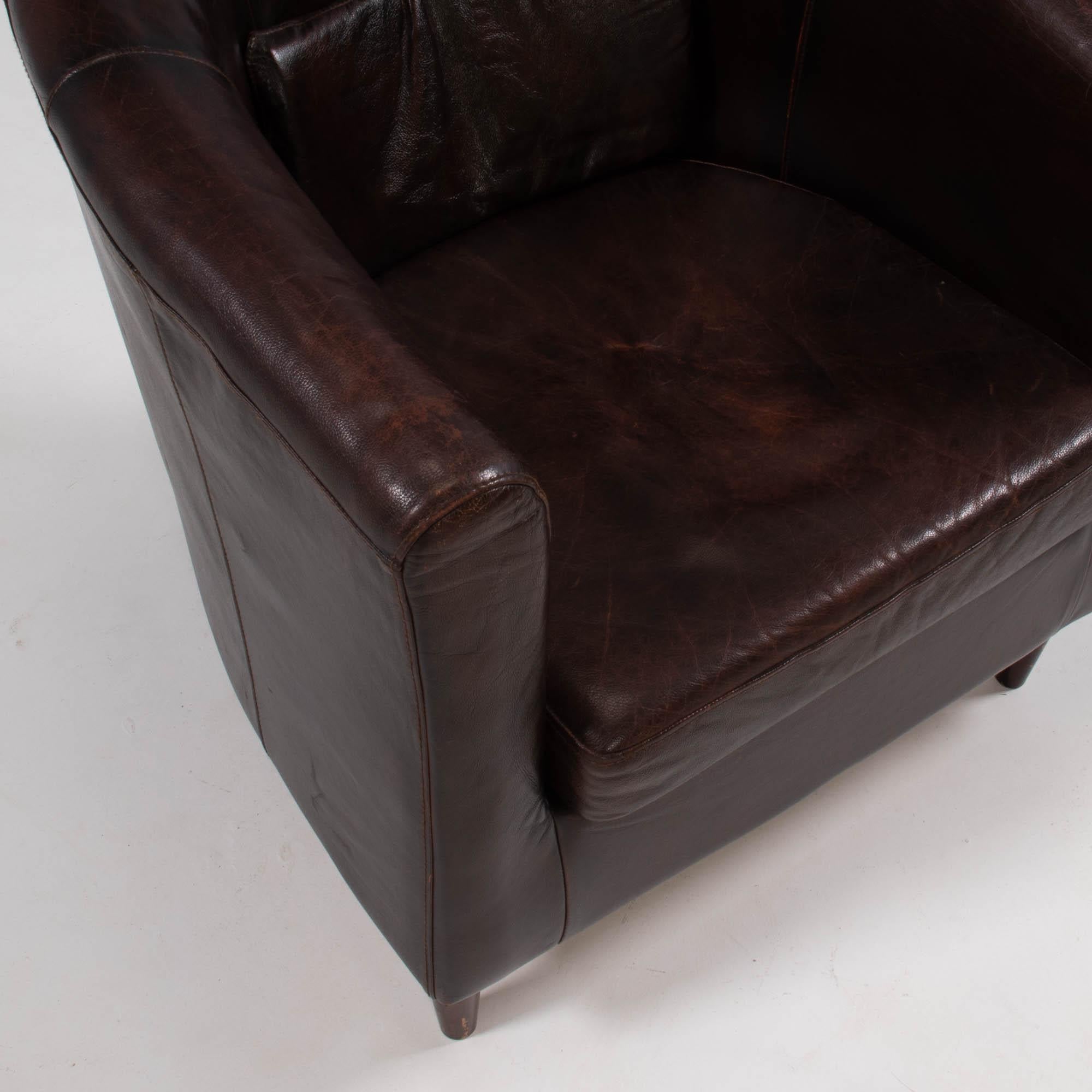 Vintage Brown Leather Tub Chairs, Set of 2 In Good Condition In London, GB