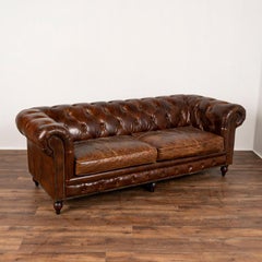 Zweisitziges Sofa aus braunem Leder