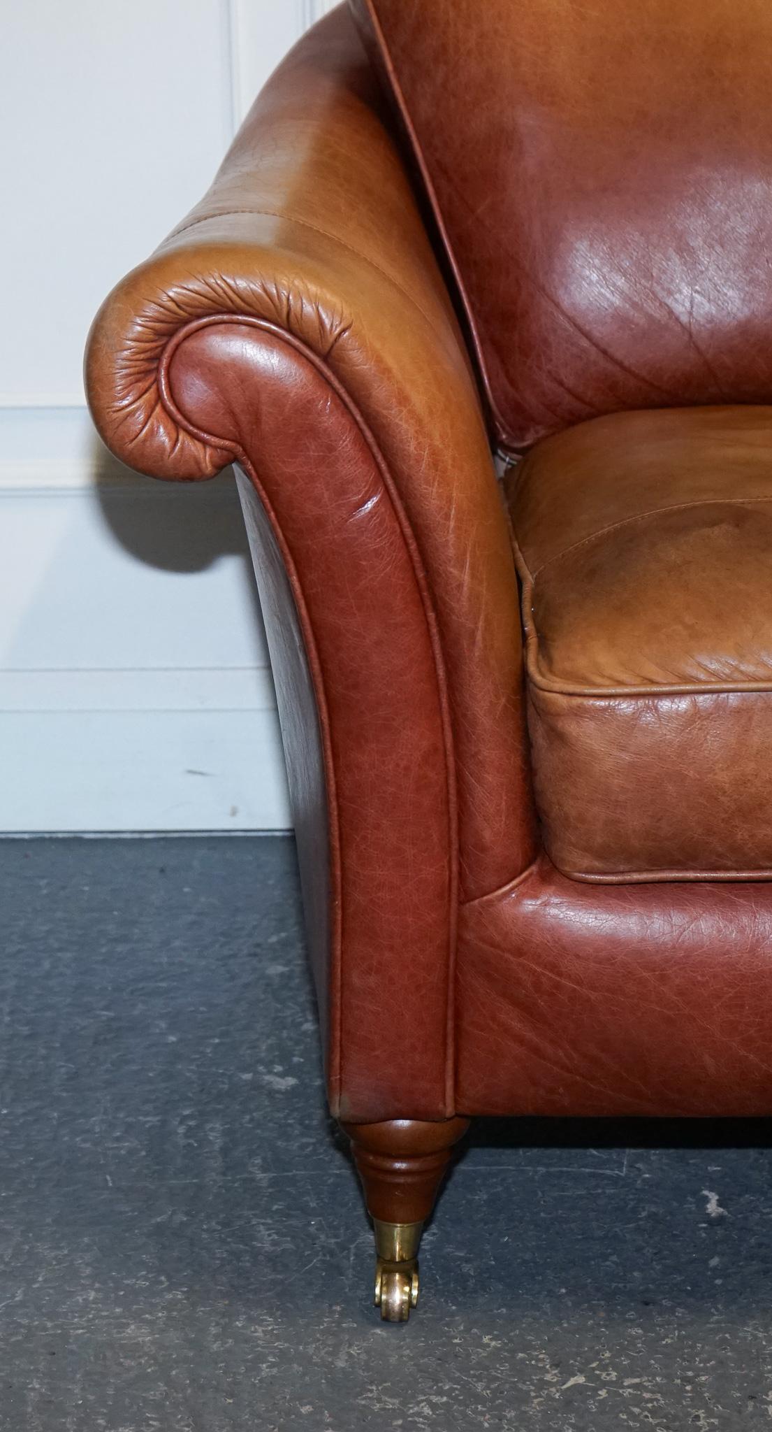 Leather ViNTAGE BROWN LEATHER TWO SEATER PARKER KNOLL SOFA