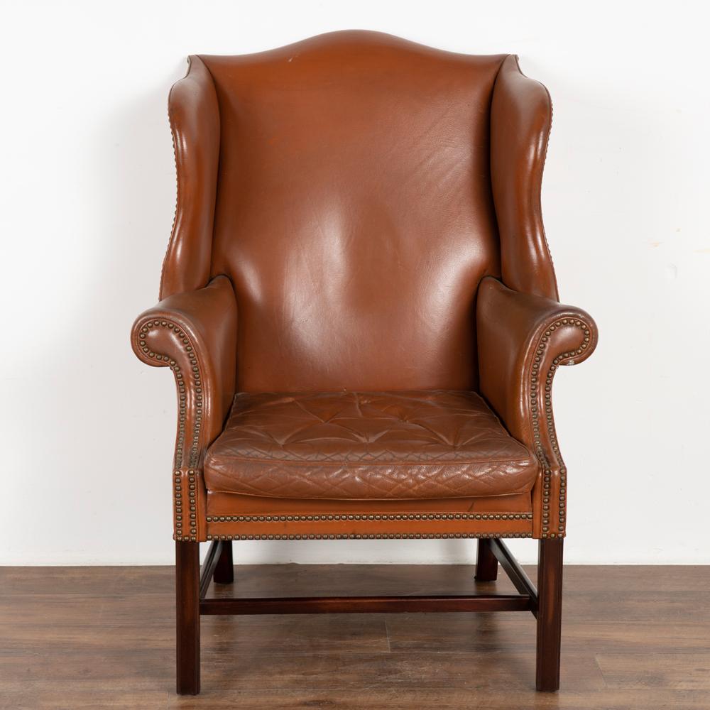 vintage leather wingback chairs