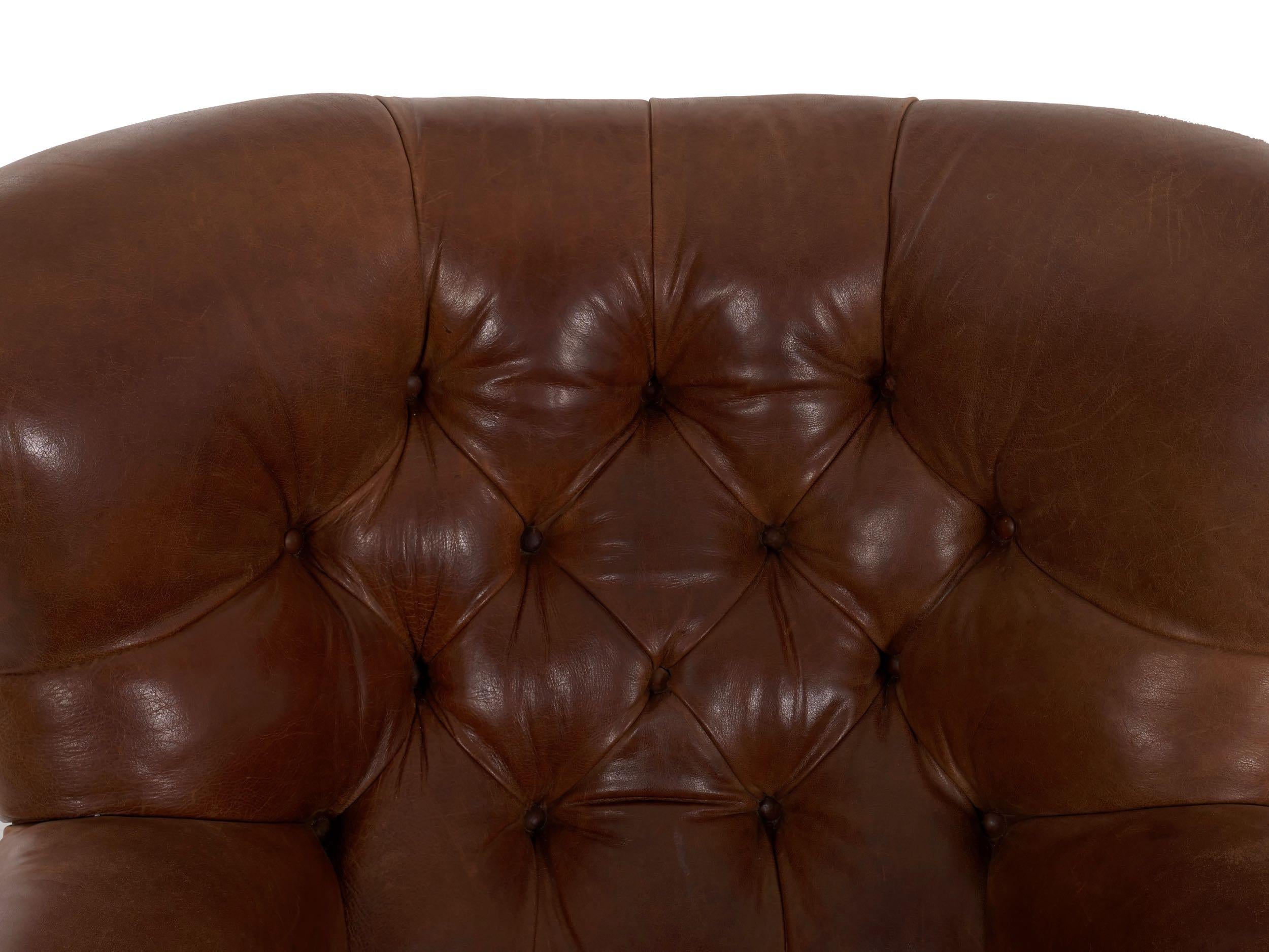 Vintage Brown Leather “Writer’s” Wingback Arm Chair by Ralph Lauren 6