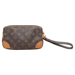 Vintage Brown Louis Vuitton 90er Jahre Monogramm Marley Dragonne PM Wristlet