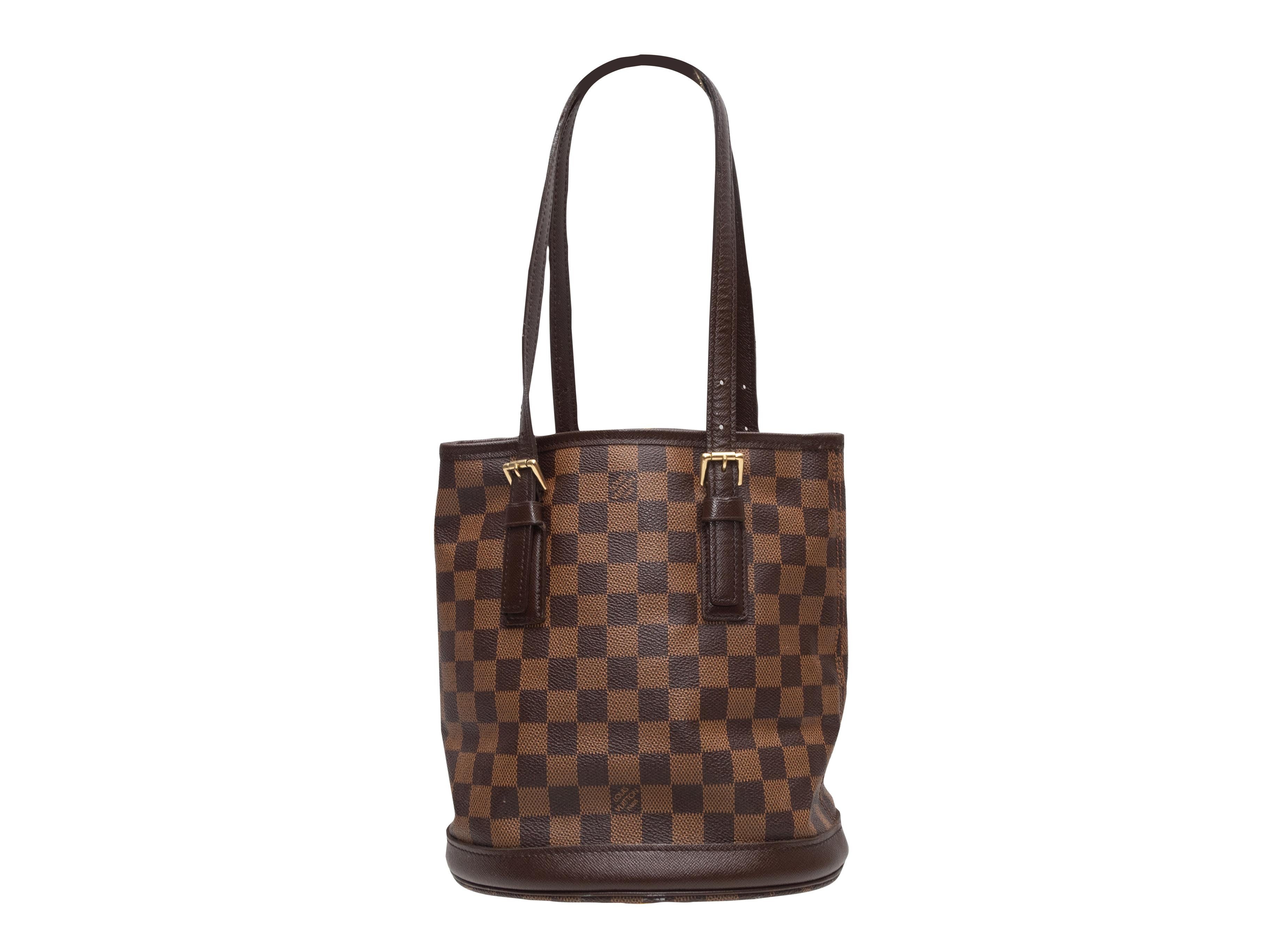 Bolso Vintage Marrón Louis Vuitton Damier Ebene Marais Negro en venta