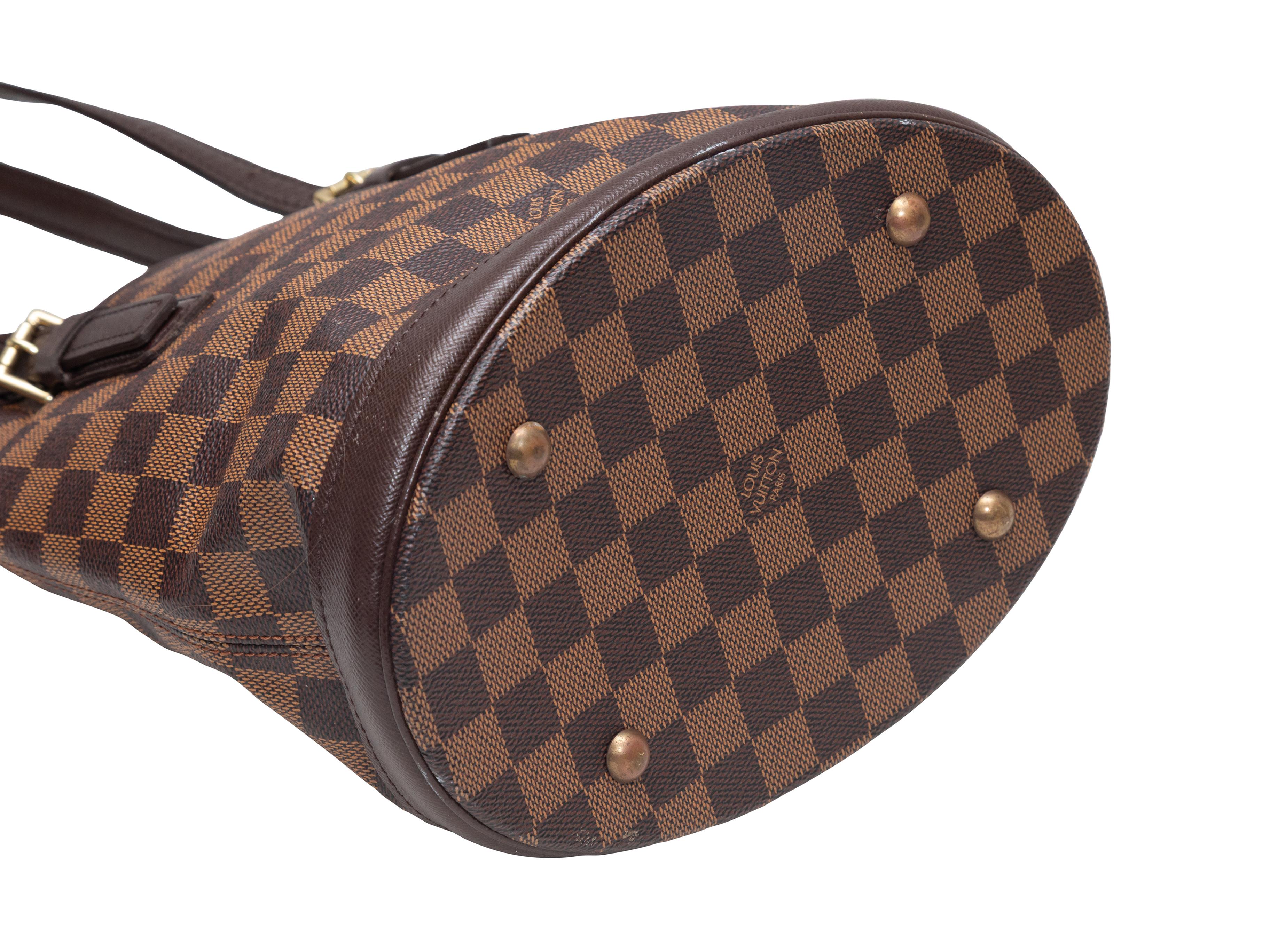Bolso Vintage Marrón Louis Vuitton Damier Ebene Marais en Bueno estado para la venta en New York, NY