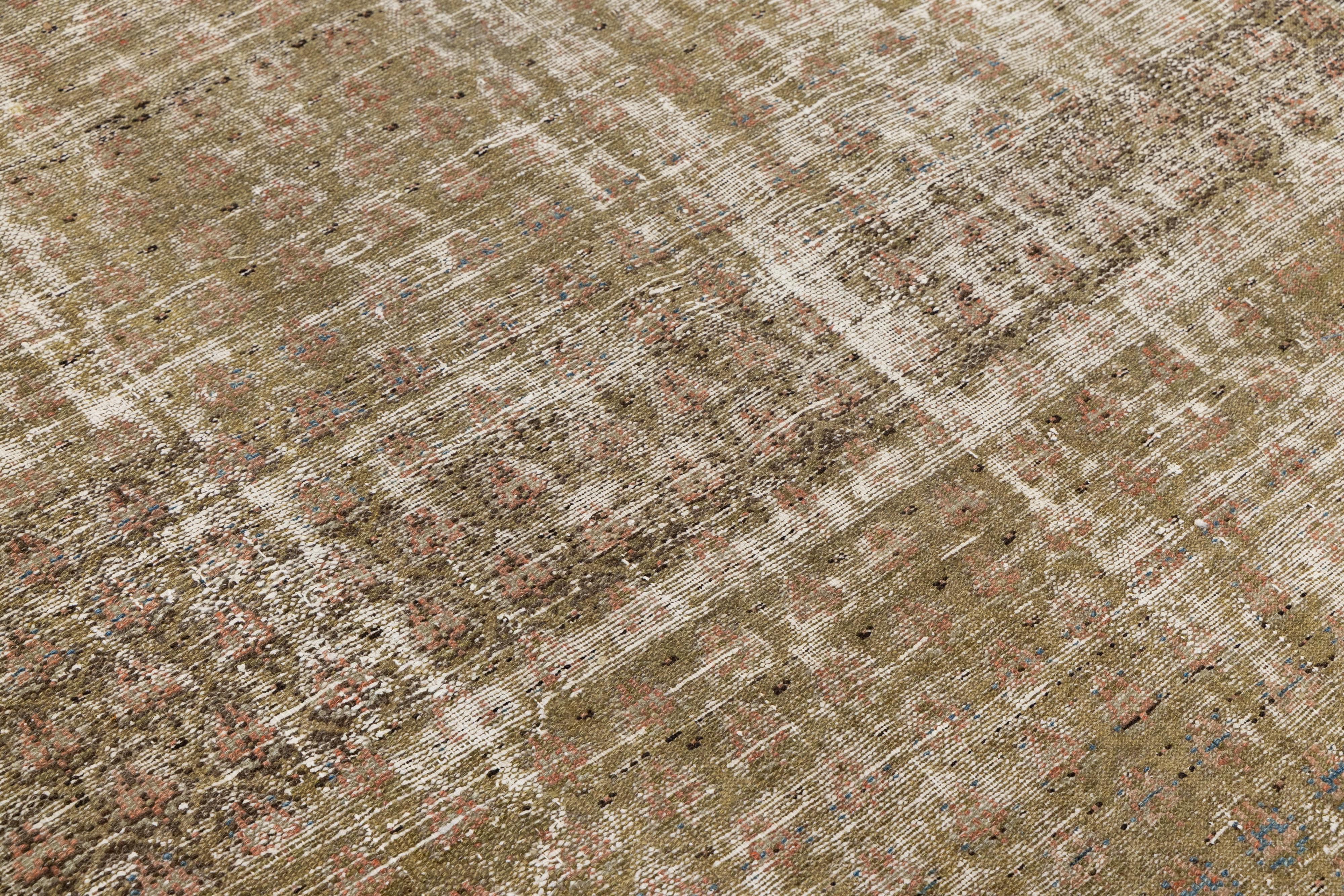 Tapis de couloir vintage en laine marron Malayer fait à la main en vente 1