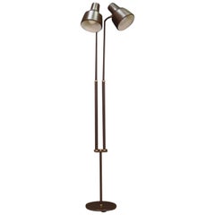 Vintage Brown Metal Floor Lamp Danish Design Retro, 1970s
