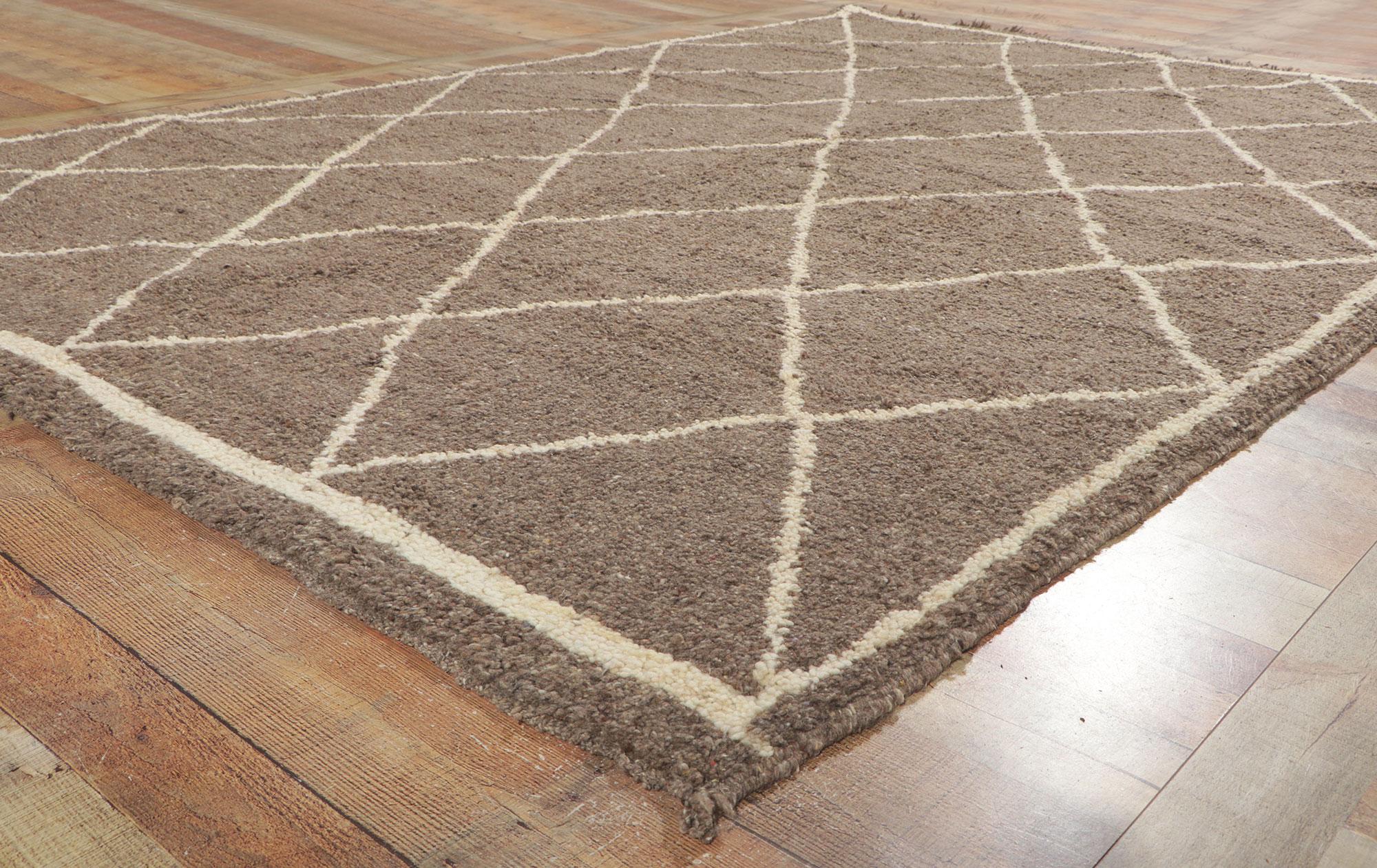 Alfombra marroquí vintage marrón Beni Ourain en venta 2