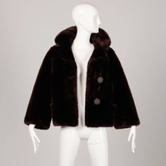 Giacca di pelliccia di montone Mouton marrone d'epoca