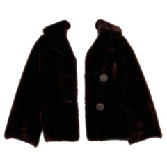 Vintage Brown Mouton Sheepskin Shearling Fur Jacket