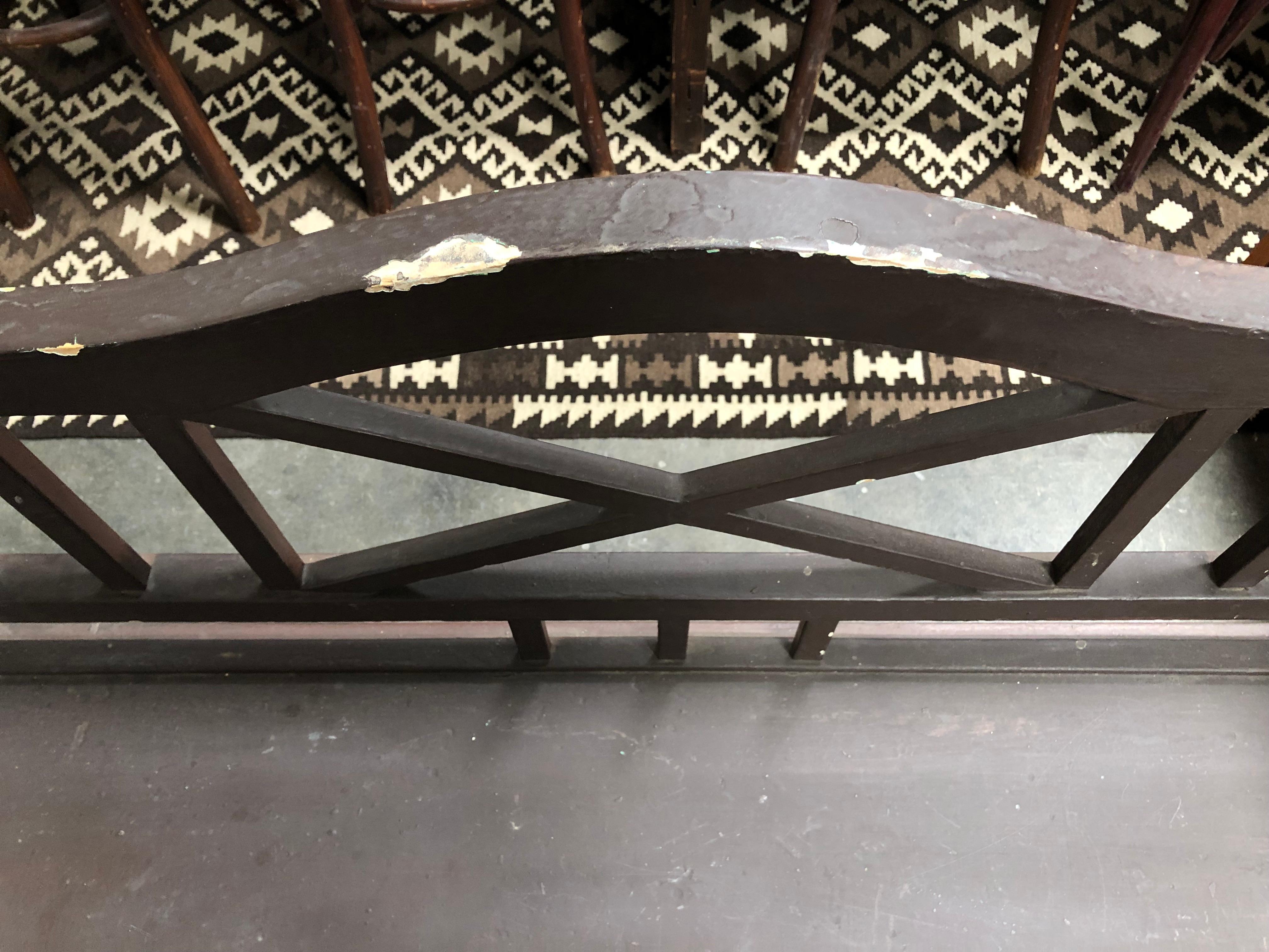 Mid-20th Century Vintage Brown Painted Bench