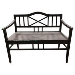 Vintage Brown Painted Bench