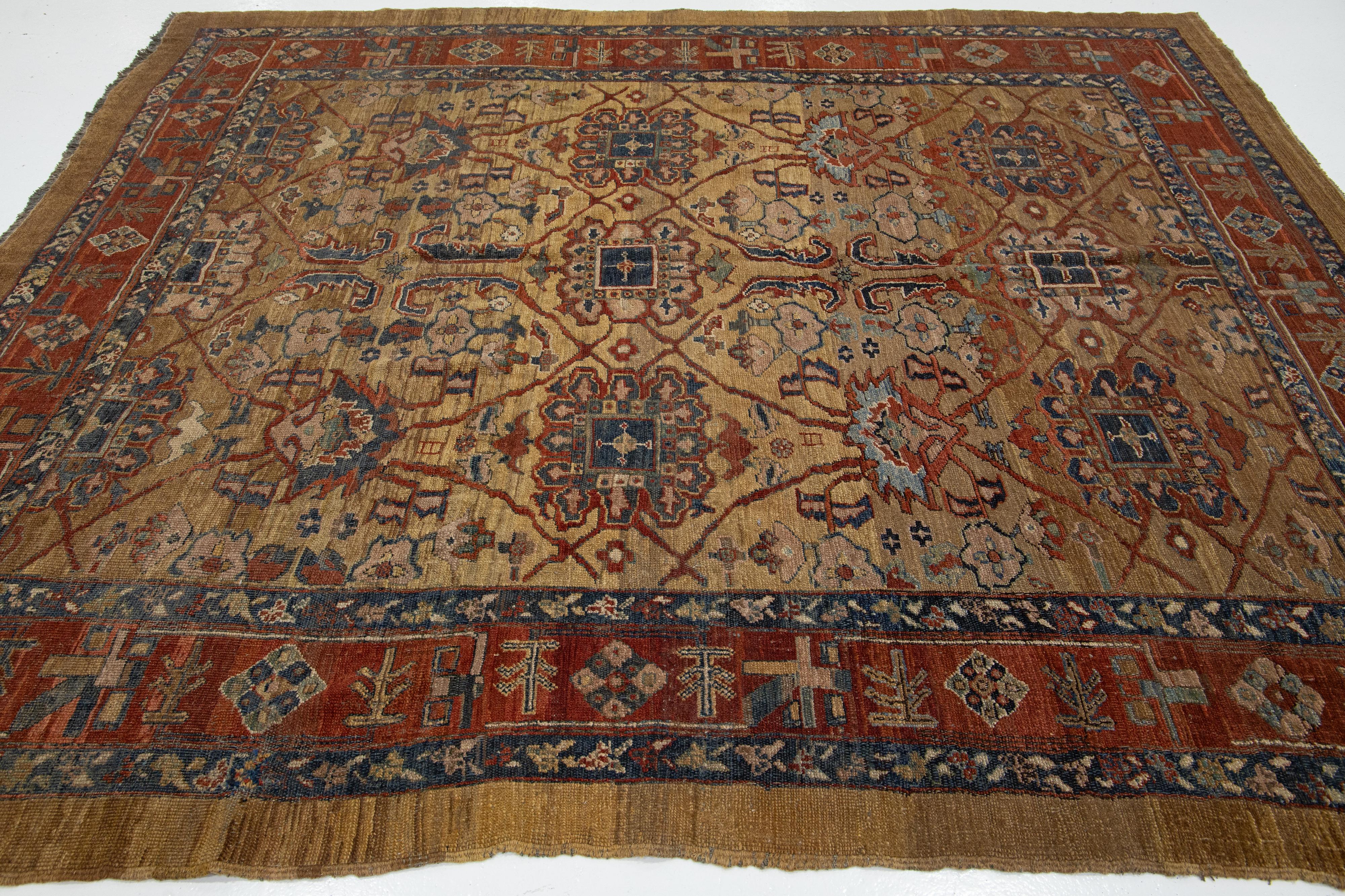 Alfombra de lana persa tribal Bakshaish marrón vintage en venta 3