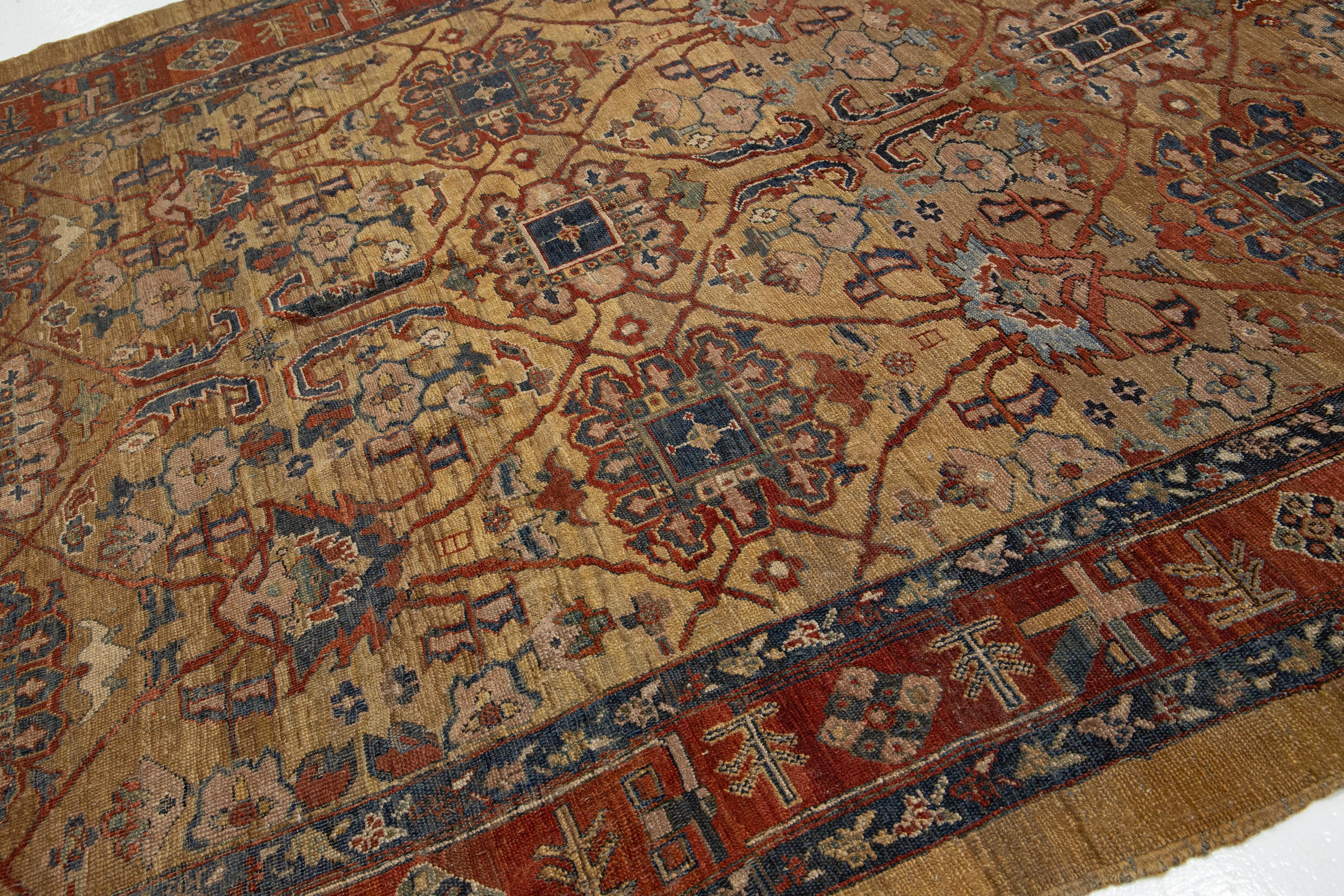 Alfombra de lana persa tribal Bakshaish marrón vintage en venta 1