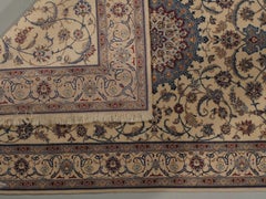 Vintage Brown Persian Wool & Silk Nain Rug 4' x 6'