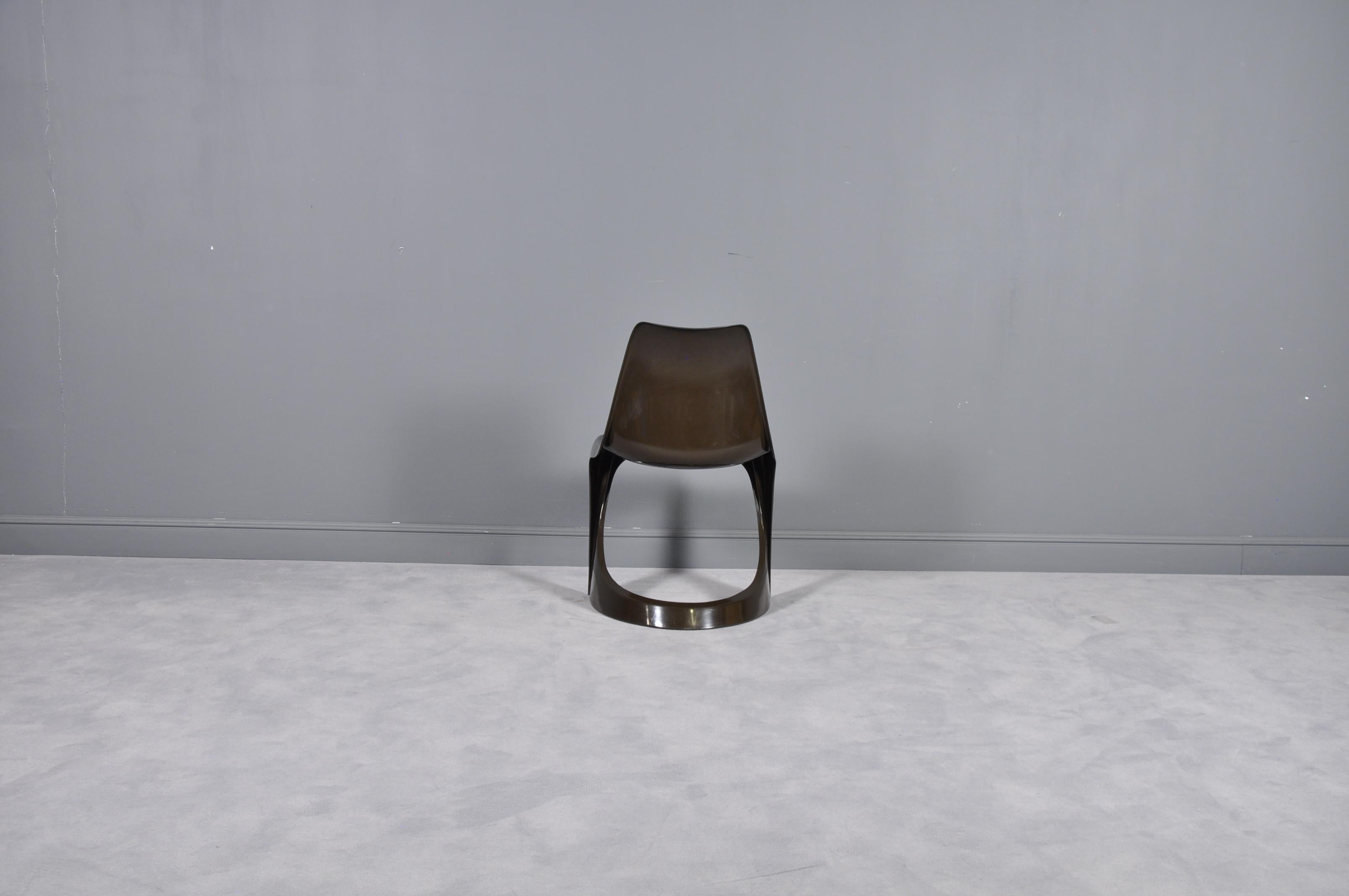 Vintage Brown Plastic Chair by Steen Ostergaard for Cado, 1971s In Good Condition For Sale In Bucharest, RO