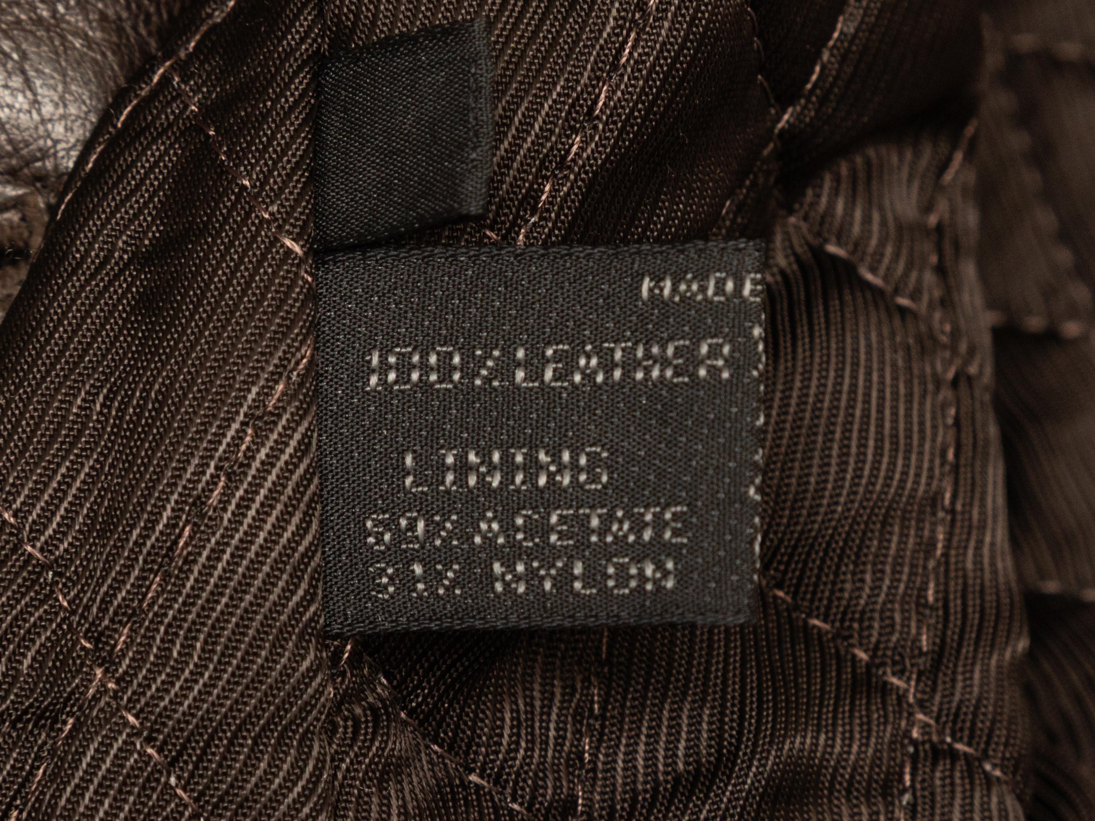 Vintage Brown Prada Belted Leather Coat Size IT 44 In Good Condition For Sale In New York, NY