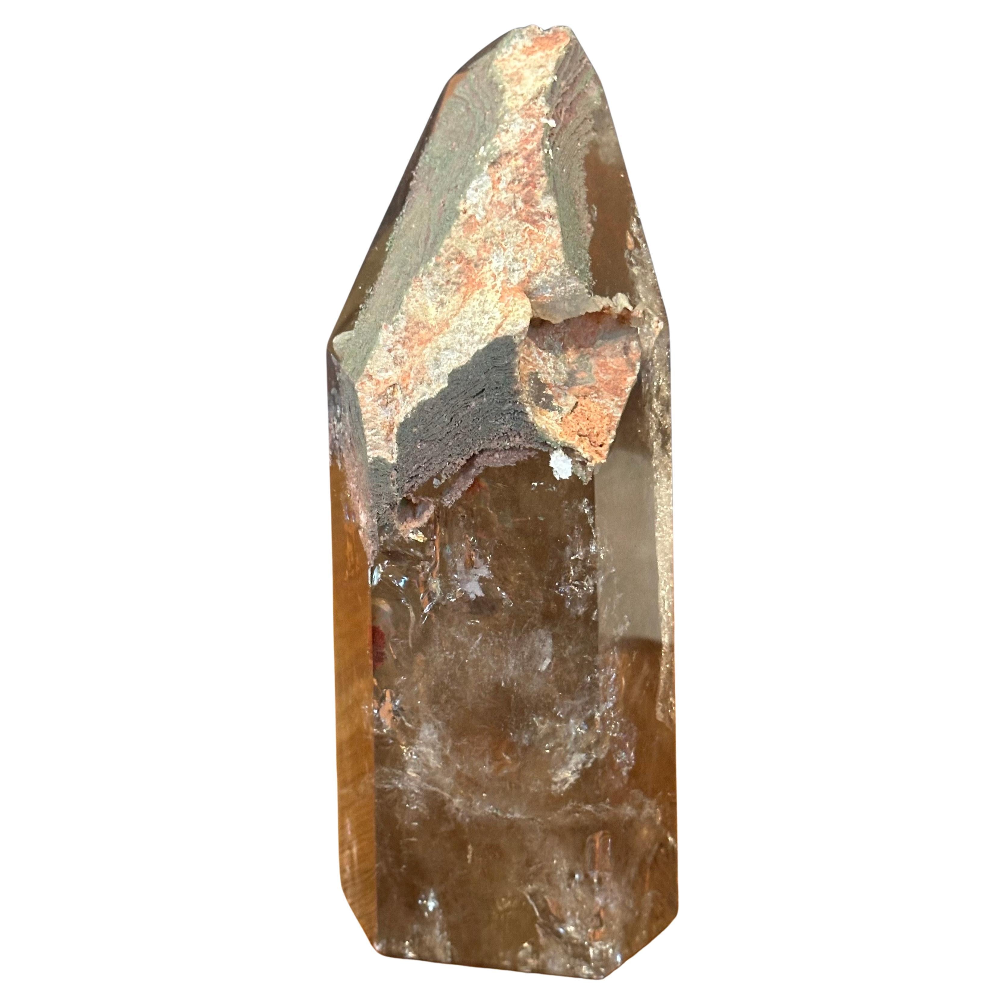 Vintage Brown Rock Crystal Quartz Tower / Sculpture