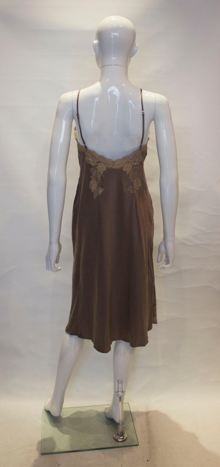brown slip dress outfit