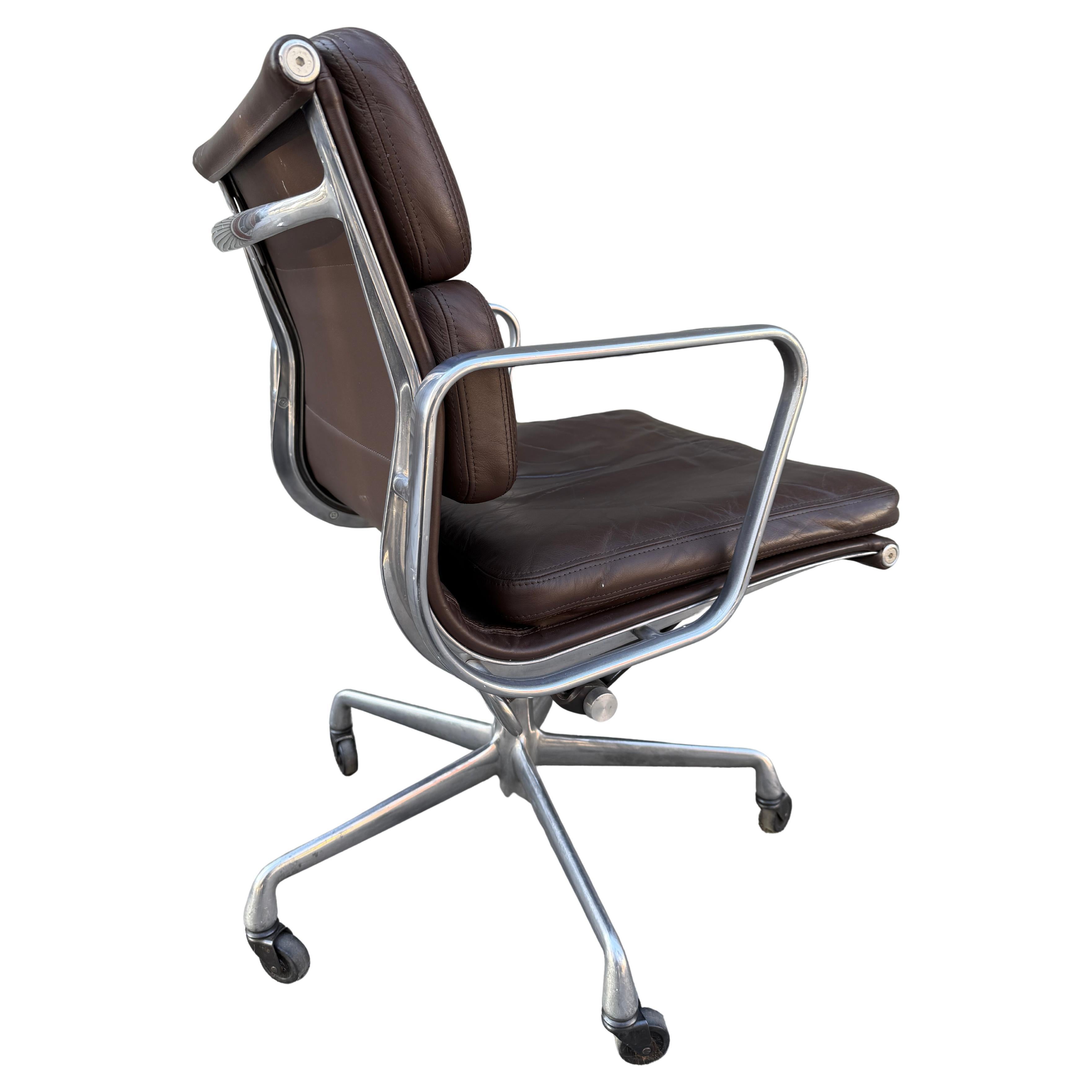 20th Century Vintage  Brown Soft Pad Chair by Eames for Herman Miller