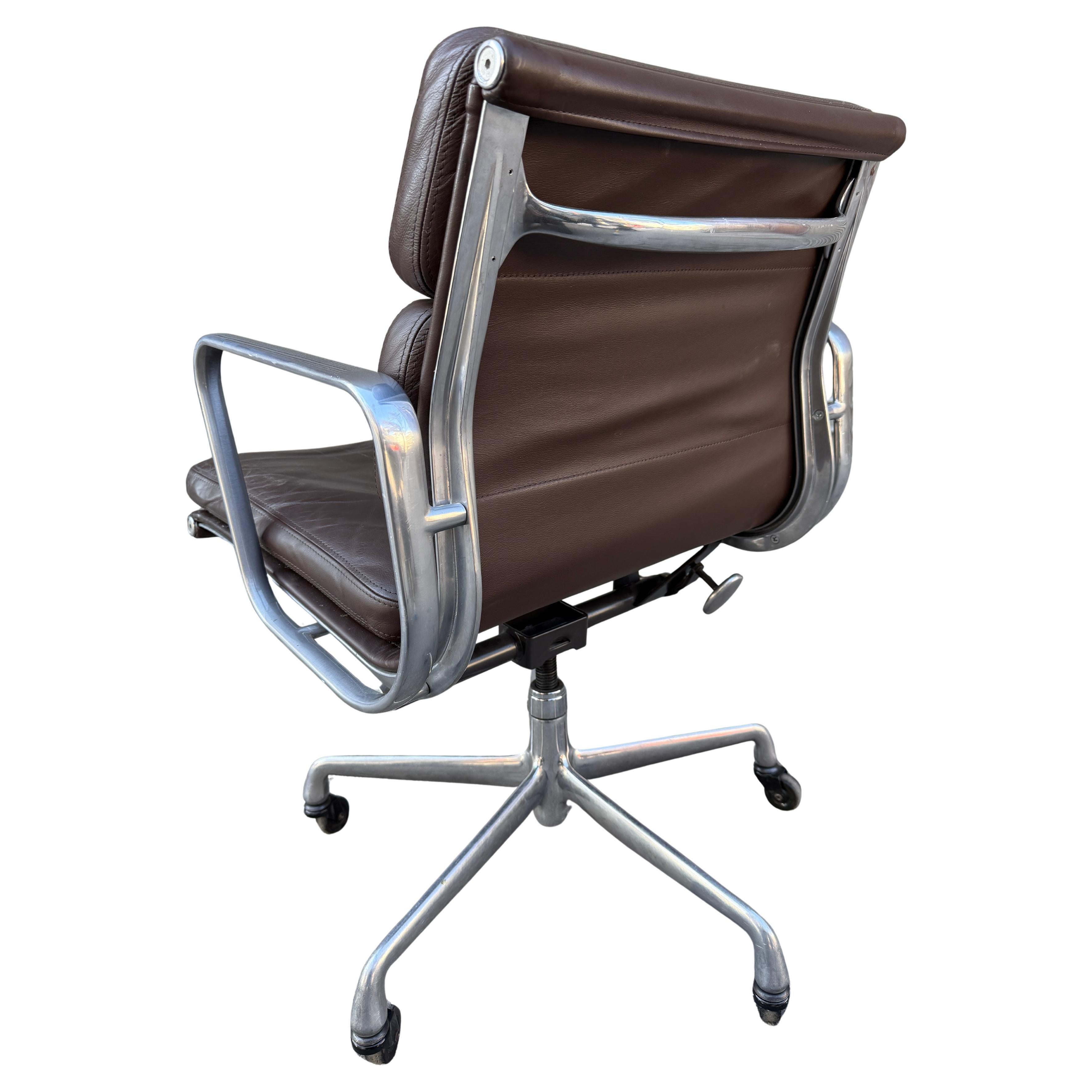 20th Century Vintage  Brown Soft Pad Chair by Eames for Herman Miller