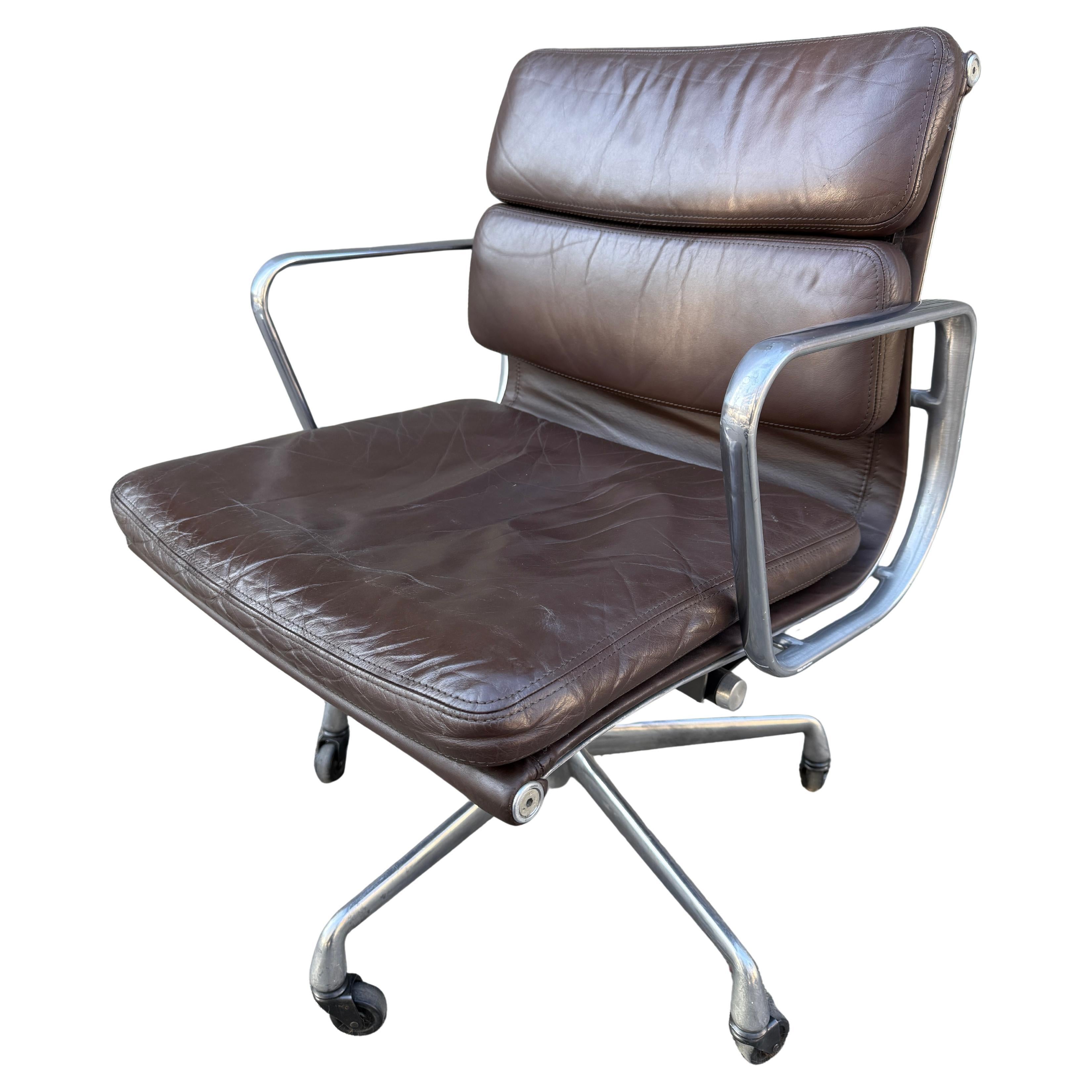 Vintage  Brown Soft Pad Chair by Eames for Herman Miller 1