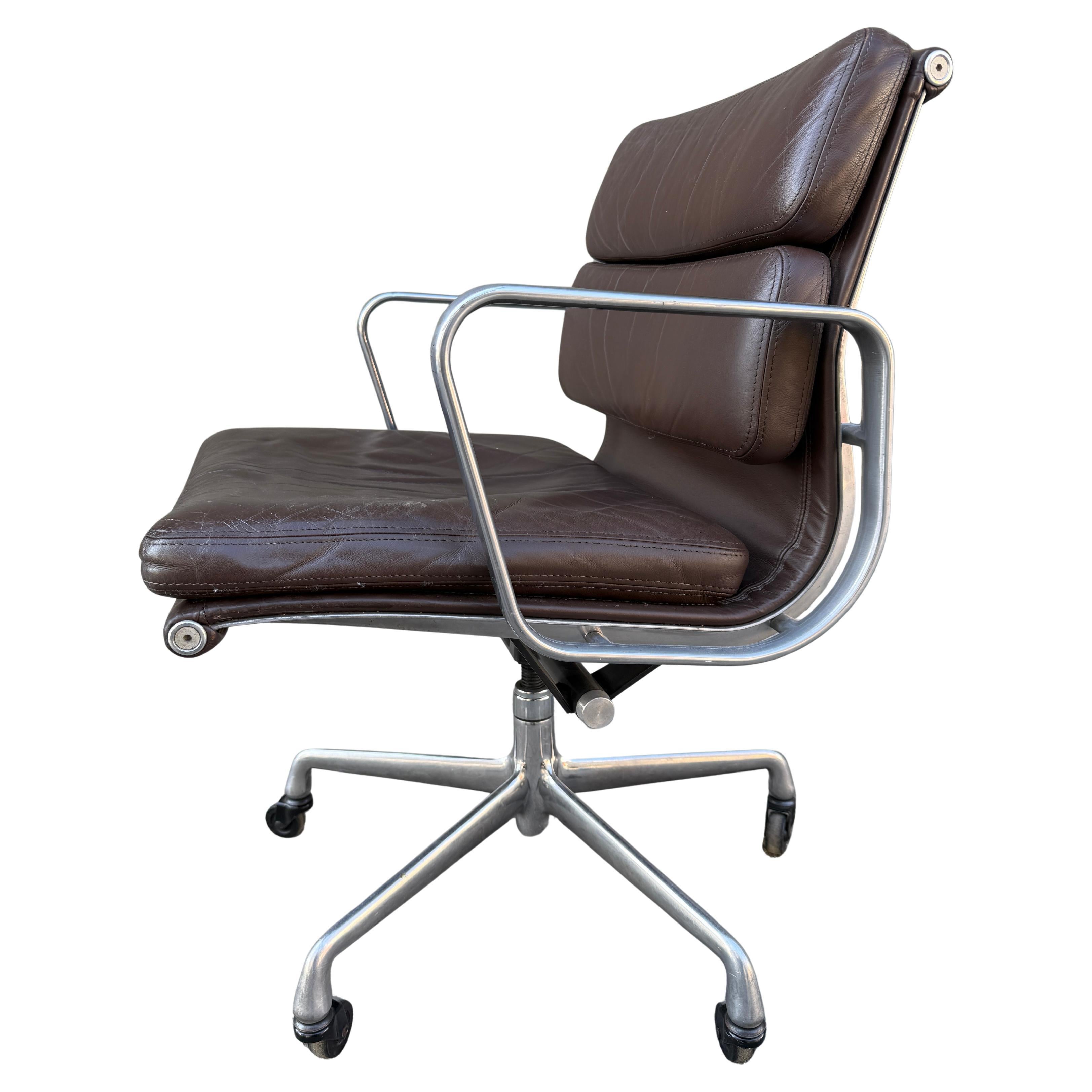 Vintage  Brown Soft Pad Chair by Eames for Herman Miller 1