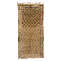 Vintage Brown Taznakht Moroccan Rug, Tribal Enchantment Meets Midcentury Modern