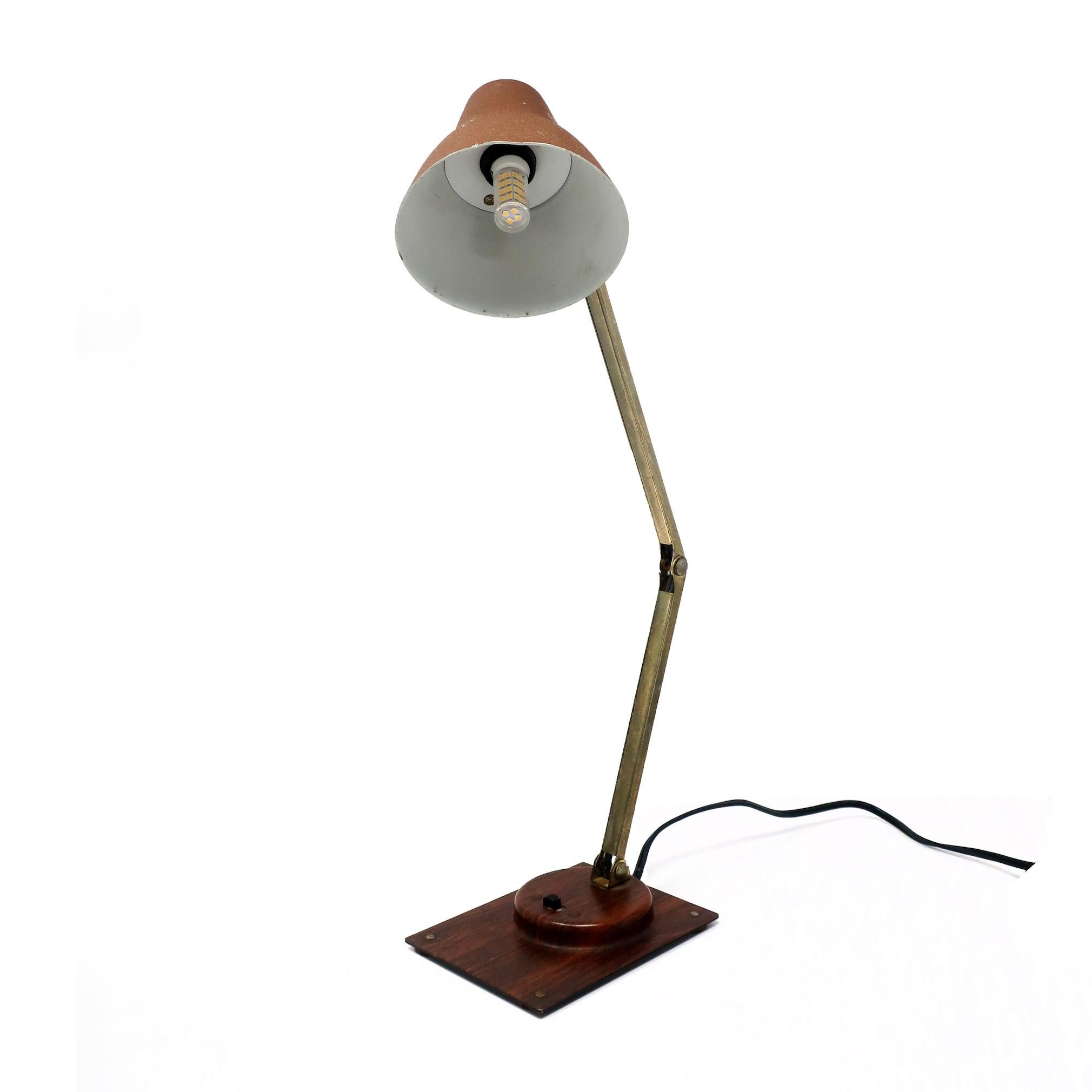 Mid-Century Modern Vintage Brown Tensor Folding Desk Lamp