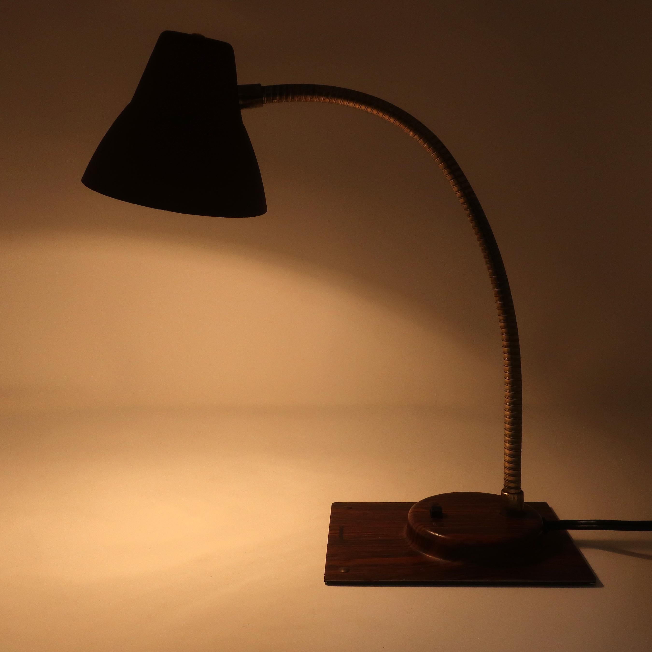 Mid-Century Modern Vintage Brown Tensor Gooseneck Desk Lamp