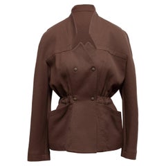 Braune Thierry Mugler Jacke aus Wolle im Zweireiher-Stil