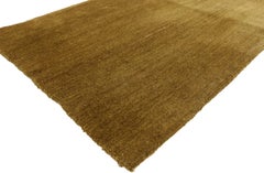 Vintage Brown Tibetan Accent Rug with Minimalist Style