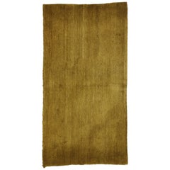 Brauner tibetischer Akzentteppich mit minimalistischem Stil