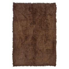 Vintage Brown Tones Blanket Wool Rug 5'7''X8'3''