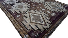 Vintage Brown Tribal Wool Rug 7'3''x12'6'' Circa 1960